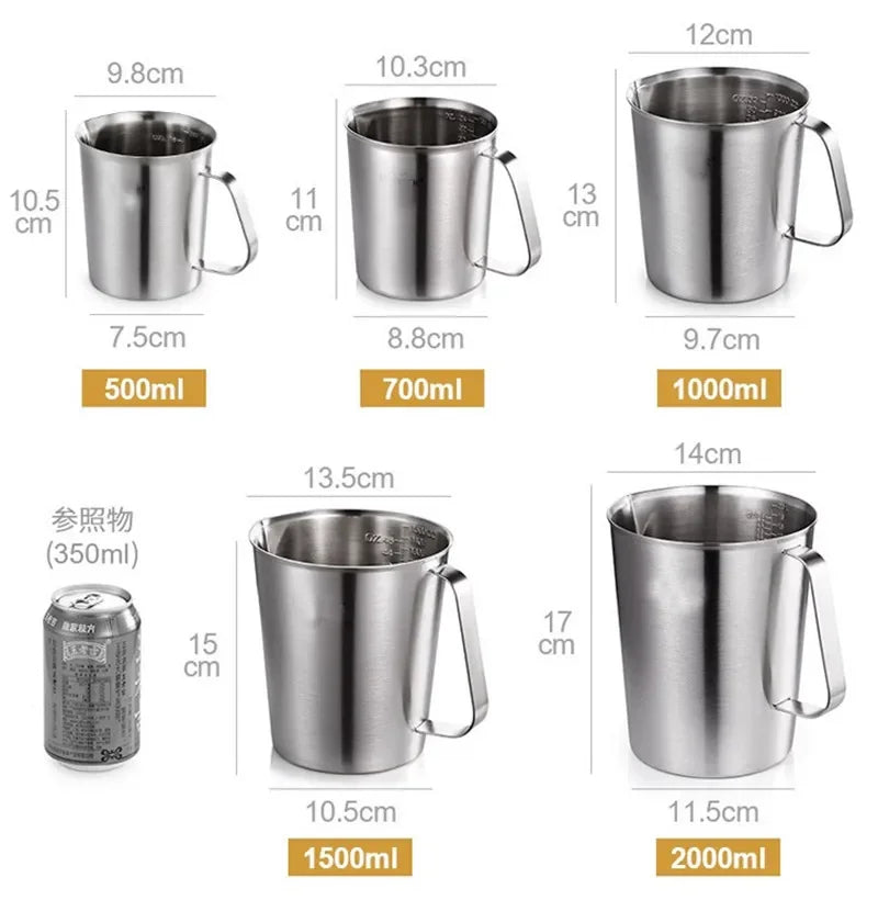 Stainless Steel Liquid Measuring Cups with Inner Scale Design