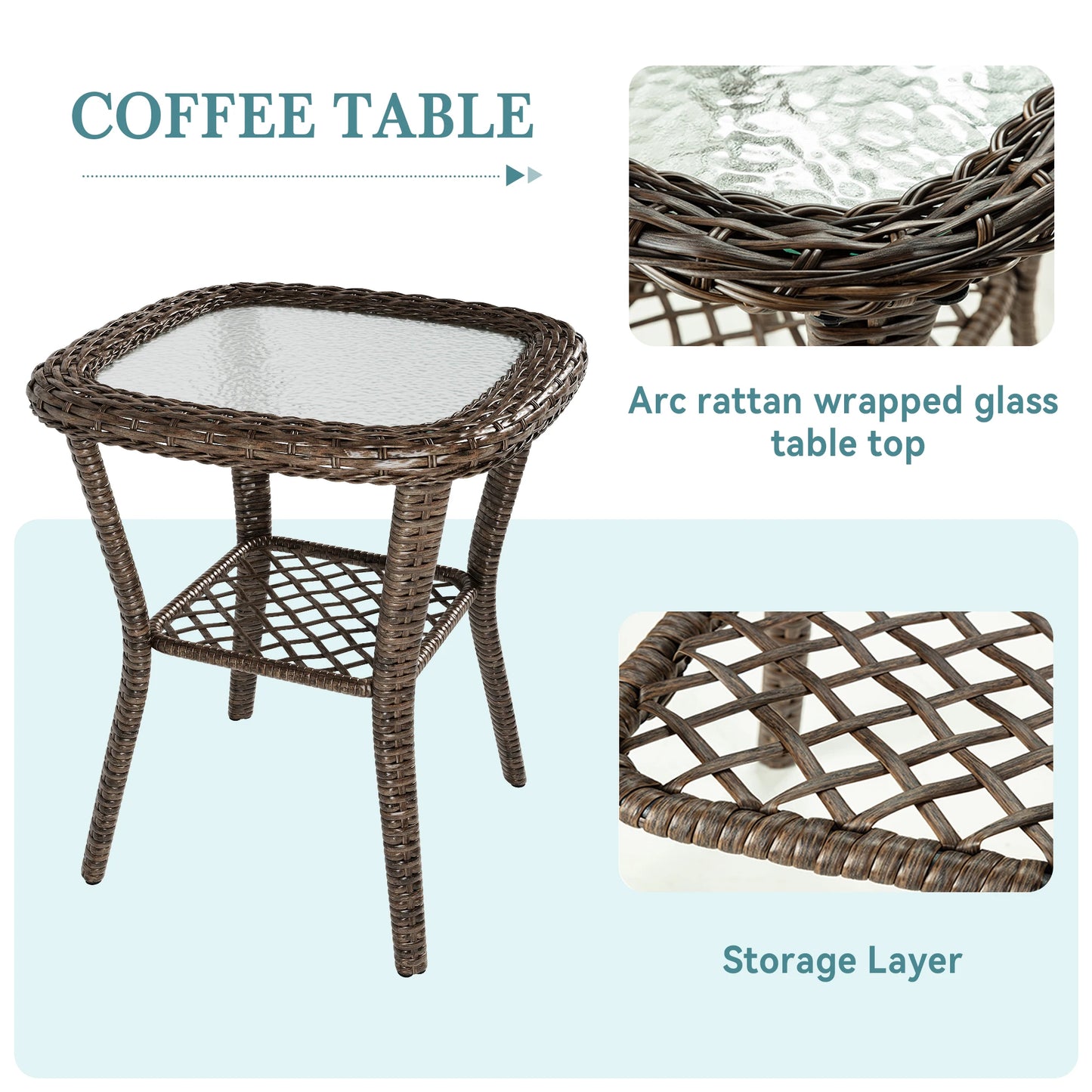 Cozy Outdoor Patio Furniture Set With Rotating Rocking Chairs