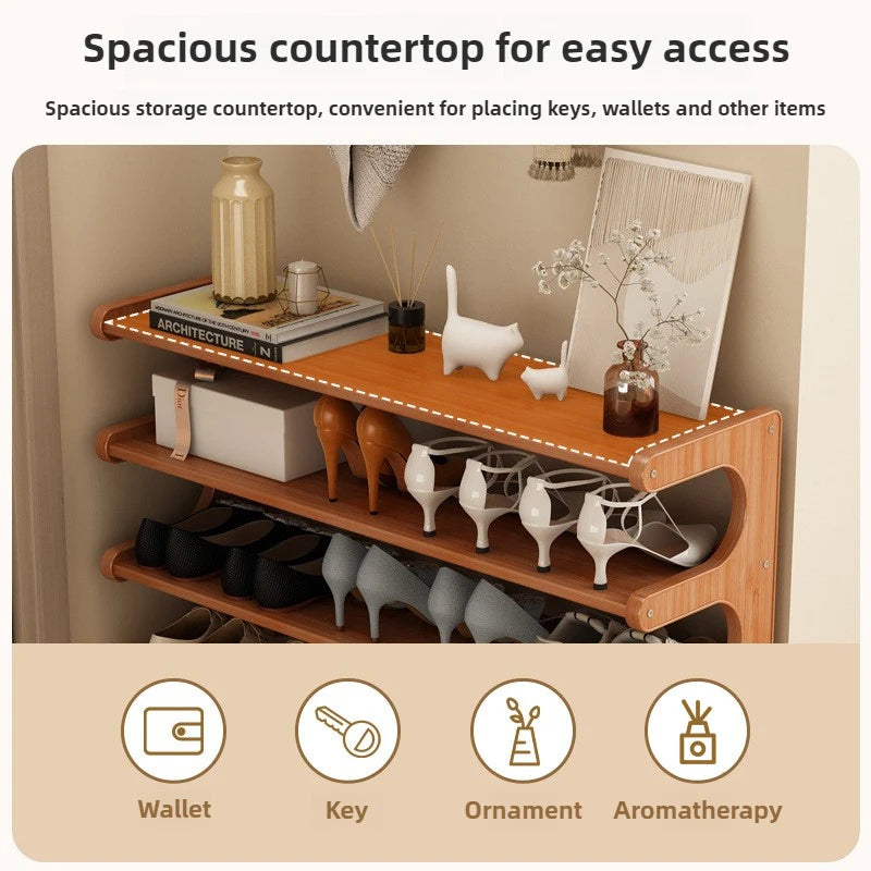 Modern Wooden Shoe Rack for Home and Dormitory Storage