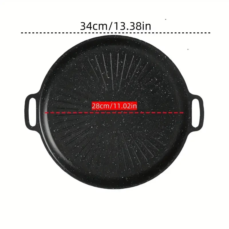 Korean Style Non-Stick Cast Iron BBQ Grill Pan