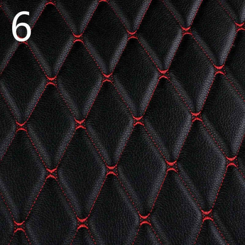 100x158cm Faux Leather Fabric Sponge Quilted Embroidered Car Interior Material and Home Decor PVC Fabric