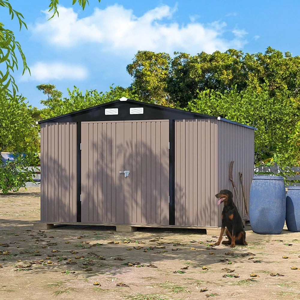 Outdoor Metal Storage Shed Galvanized Steel for Backyard