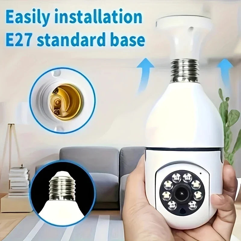 2Pc Wireless Light Bulb Security Camera With Two Way Audio