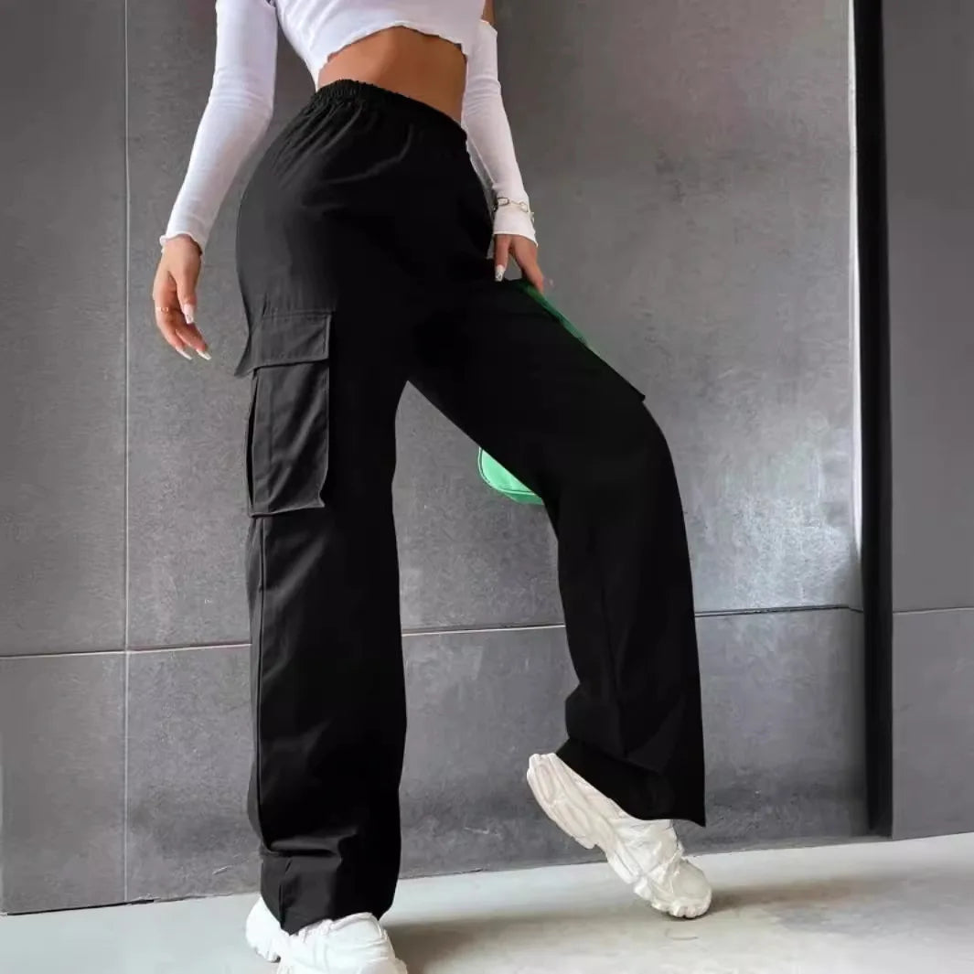 Chic Women Baggy Joggers Casual High Waist Cargo Pants
