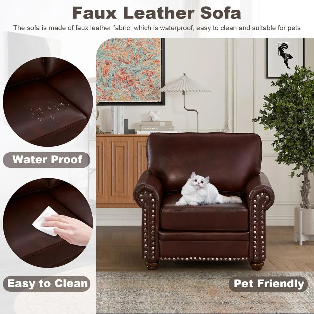 Faux Leather Mid Century Modern Accent Chair for Stylish Living