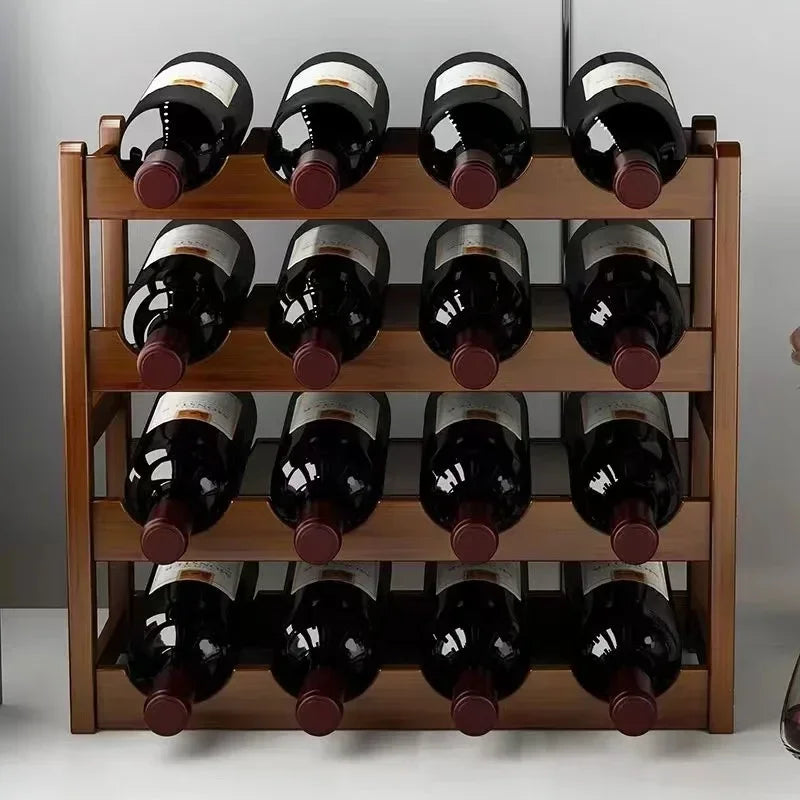 Wooden Wine Rack Display Grid Storage Shelf For Tabletop