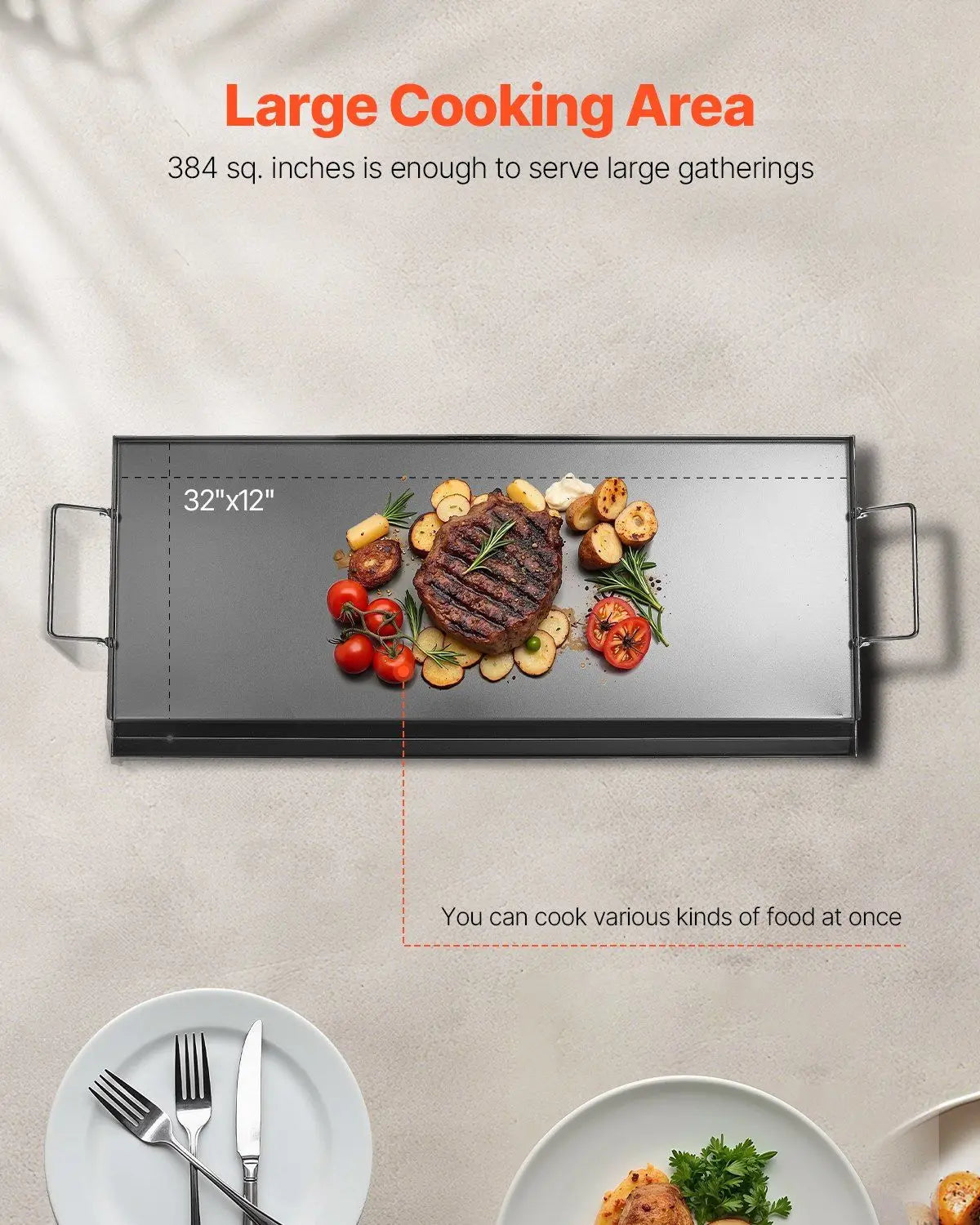 Universal Carbon Steel Flat Top Griddle for BBQ Cooking