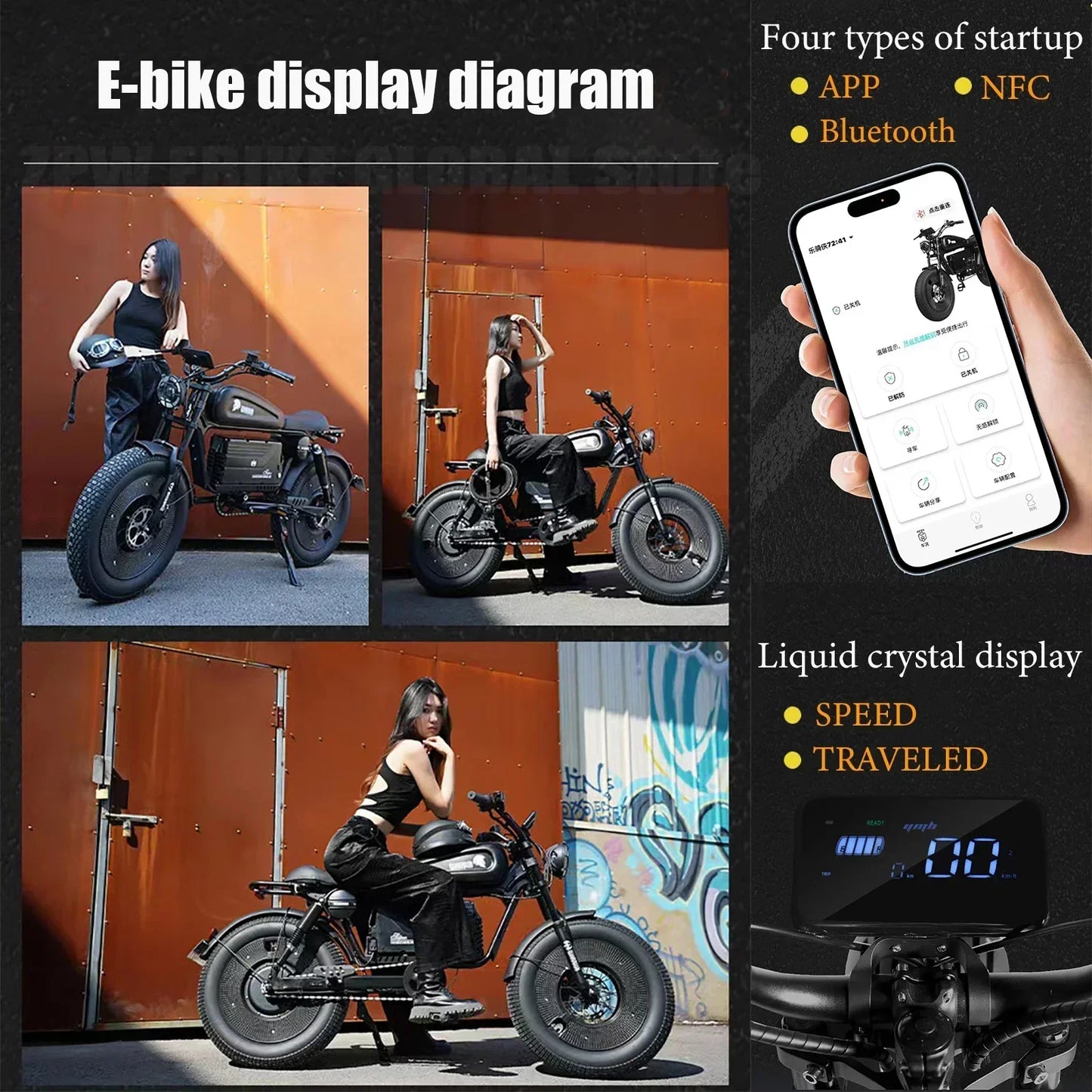 Himoto 3000W Off Road Electric Bicycle 48V 60Ah Fat Tire