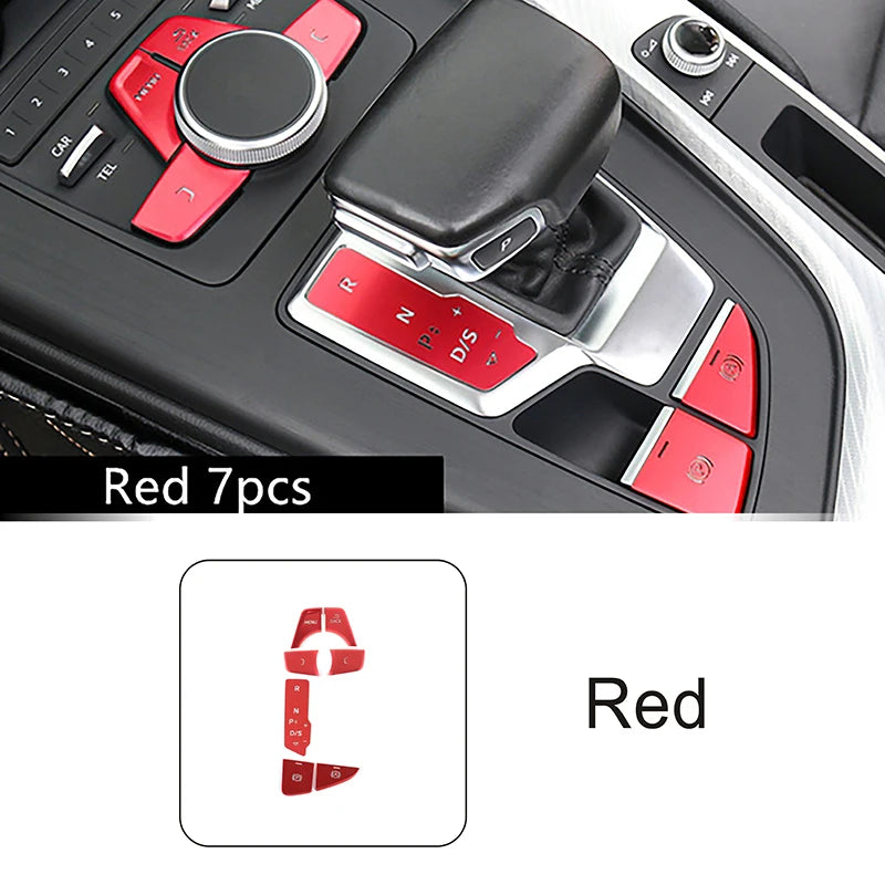 Aluminum Alloy Gear Shift Button Decals for Audi A4