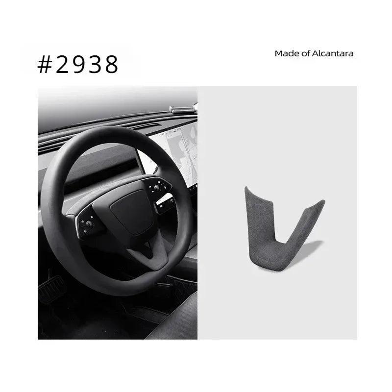 Alcantara Suede Steering Wheel Cover For Tesla Model 3
