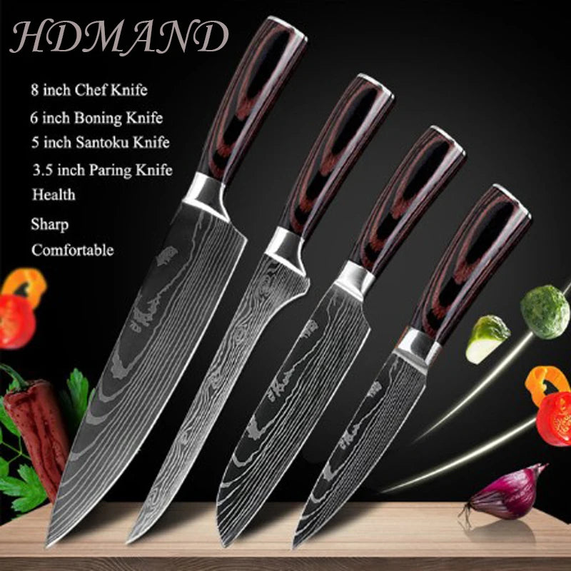 Damascus Style Chef Knife for Precision Slicing and Utility