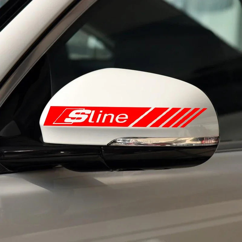 2PCS Car Rearview Mirror Stickers Vinyl Film Decals for Audi B6 B7 B8 B9 A3 8P 8V A4 A6 C6 C5 Q2 Q3 Q5 Q7 Q8 TT TTS Q2L