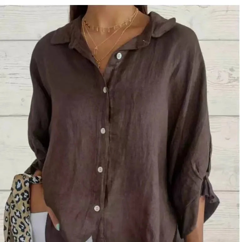 CN Guangdong Cotton Linen Womens T Shirt Loose Fit Top