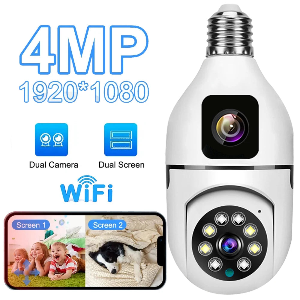 4MP Dual Lens Wifi Security Camera with Two Way Audio