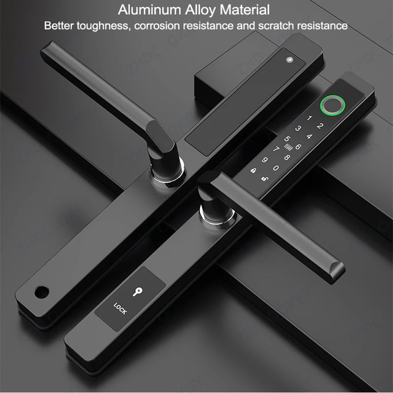ZhdCookey Electronic Door Lock APP Remote Unlock Waterproof Fingerprint IC Card Password Aluminum Alloy Sliding Door Smart Lock