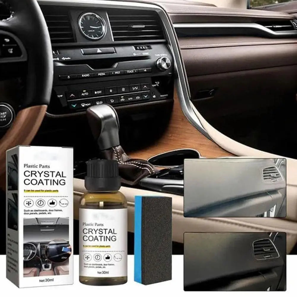 30ml Crystal Coating Refurbish Agent for Plastics Parts With Sponge Long Duration Universal Plastics Restorer Car Accessories