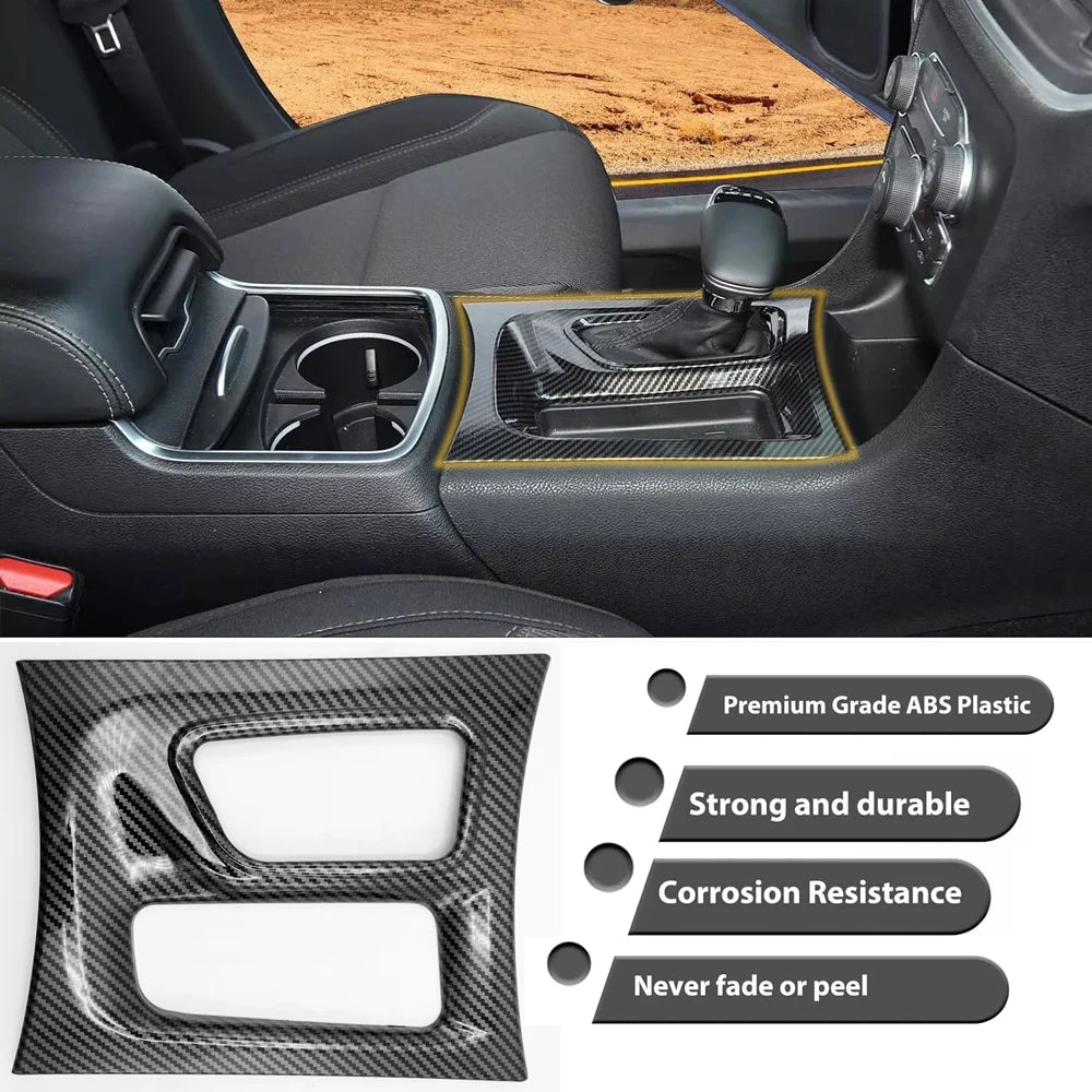 Dodge Charger Carbon Fiber Gear Shift Panel Decorative Trim