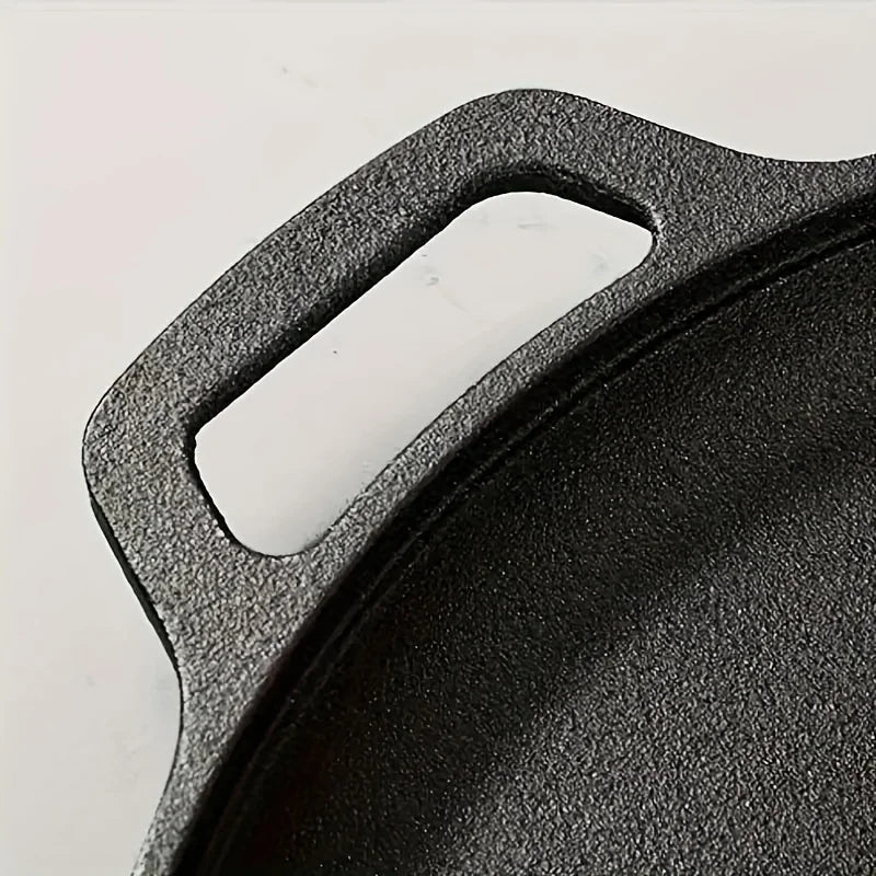 Cast Iron Non-Stick Griddle Pan for Pizza and BBQ Cooking