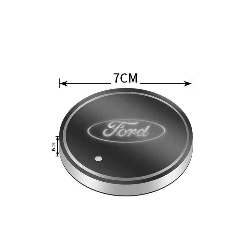 Ford Universal LED Car Cup Holder RGB Light Pad Accessory