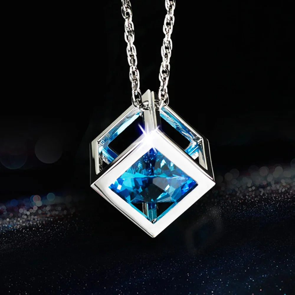 Crystal Cube Car Pendant Charm for Rear View Mirror