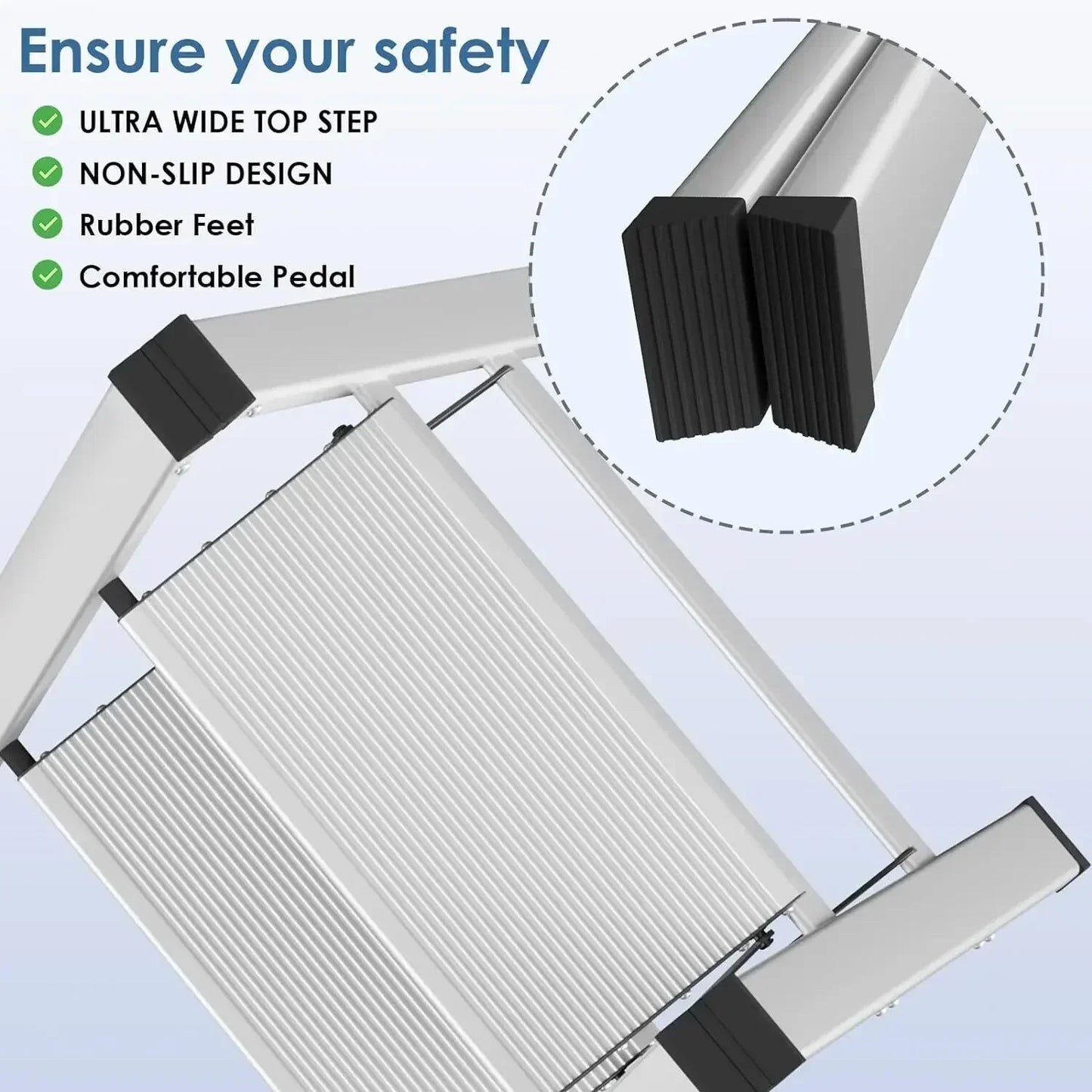 Femor Aluminum Folding Step Ladder With Anti Slip Pedal