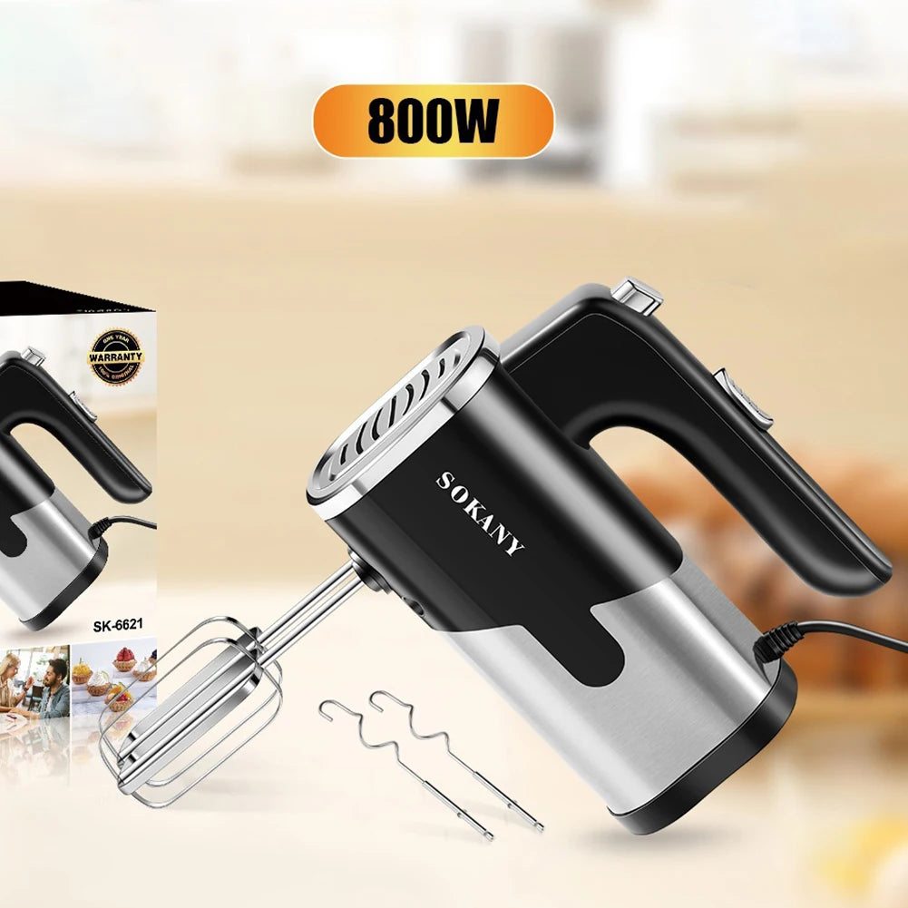 Automatic Electric Dough Mixer and Handheld Egg Beater