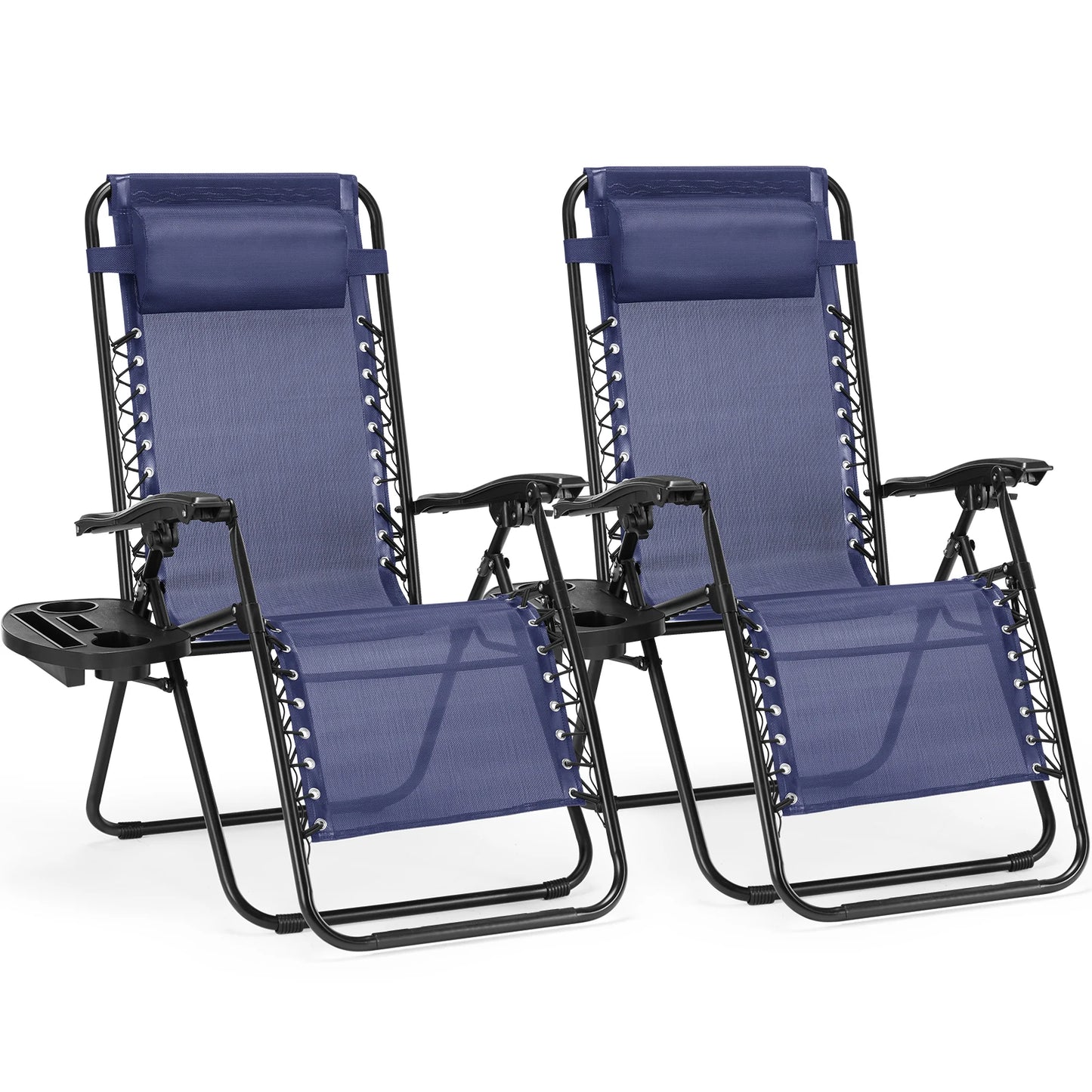 JHK Zero Gravity Portable Recliner Lounge Chairs Set of Two