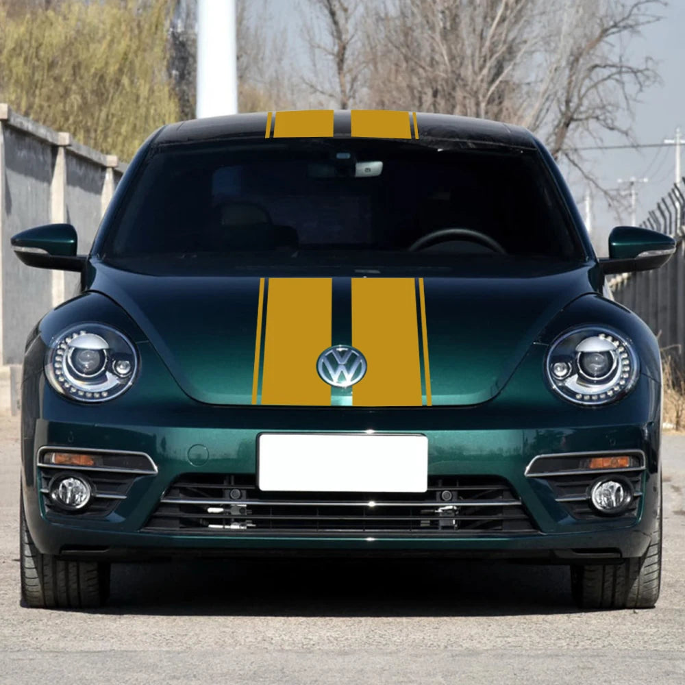 Car Styling Hood Bonnet Roof Rear Trunk Stripes Kit For Volkswagen Beetle A5 2011 To 2018 Vinyl Decals Stickers Tuning Accessories