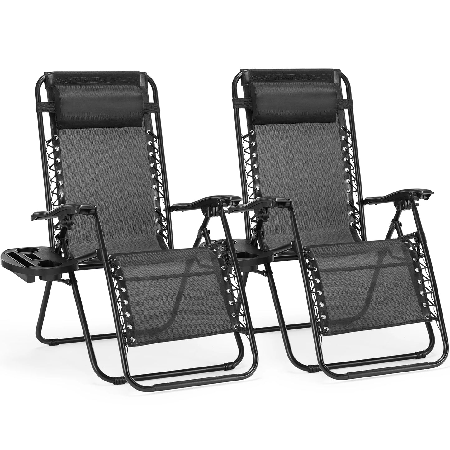 JHK Zero Gravity Portable Recliner Lounge Chairs Set of Two