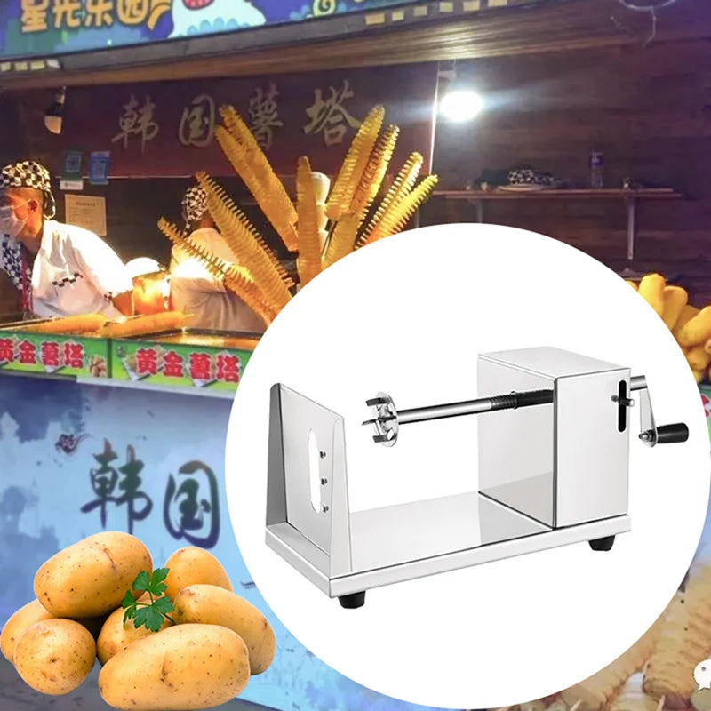 Spiral Tornado Potato Cutter Manual Vegetable and Fruit Slicer
