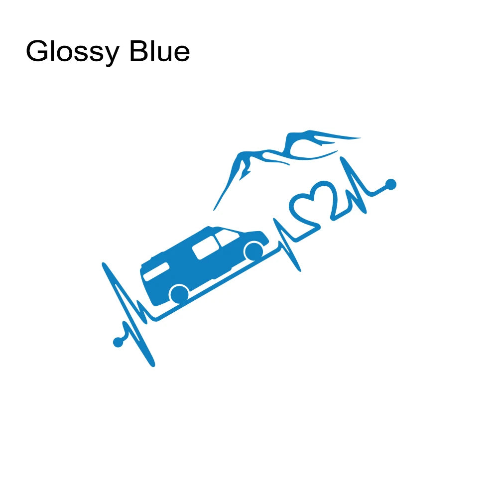 Various Sizes Camper Van Vinyl Decal Mountain Style Sticker Waterproof Auto Decoration for Car Body Bumper Rear Window Laptop
