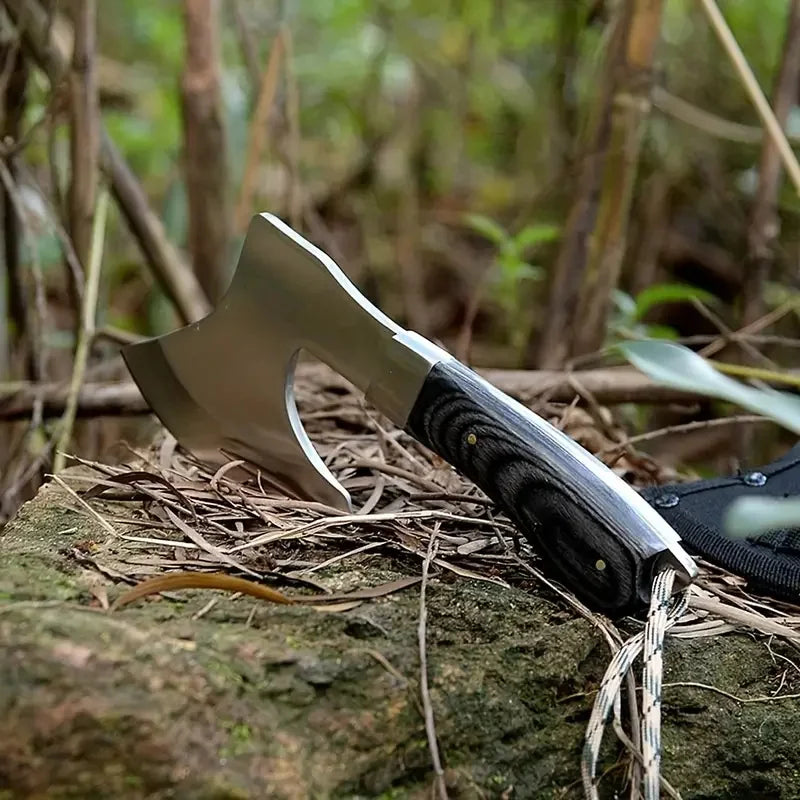 Forged Camping Axe with Sandalwood Handle for Outdoor Adventures