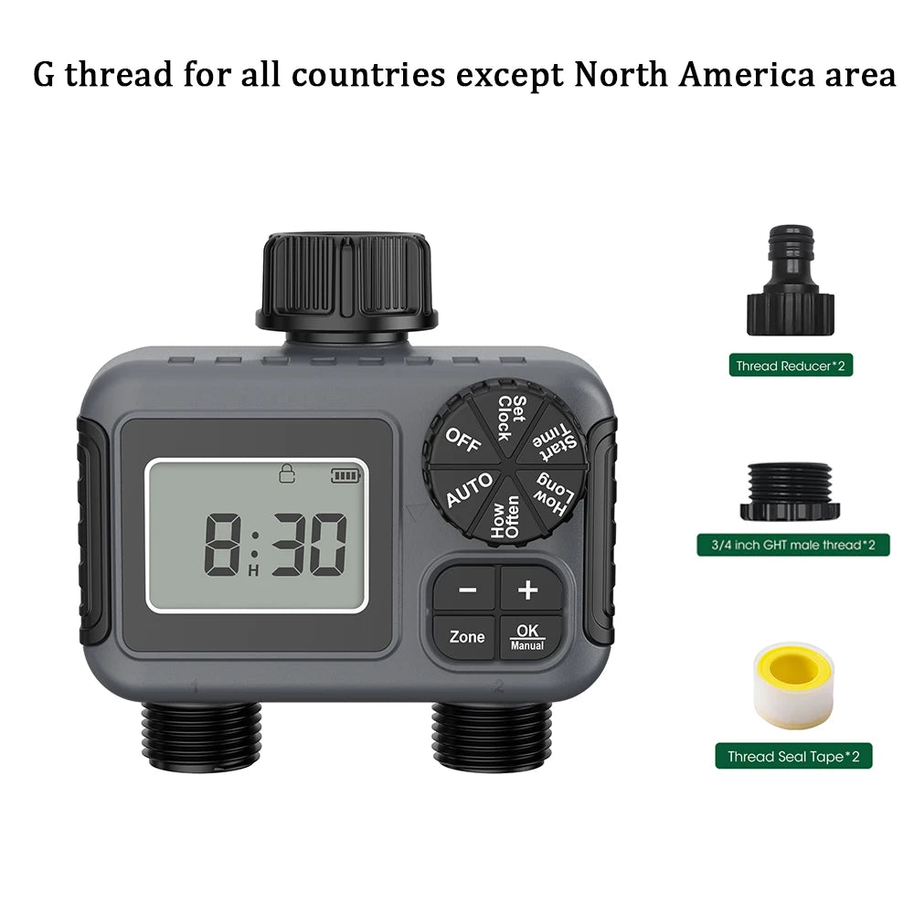 Insoma 2 Zone Sprinkler Timer Programmable Garden Hose Timer Water Saving Irrigation Controller for Lawn Yard Drip Systems IPX5