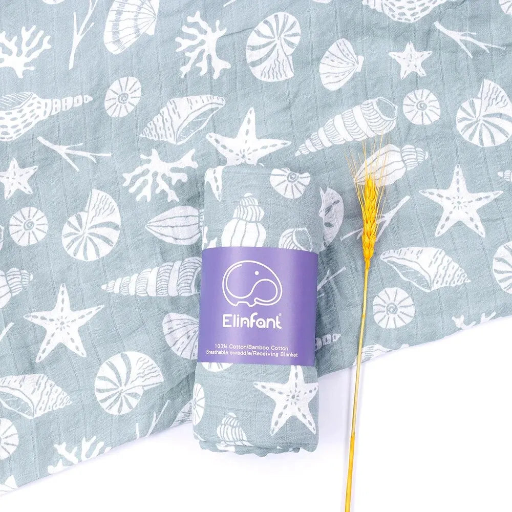 Soft Cotton Muslin Swaddle Baby Bath Towel Wrap