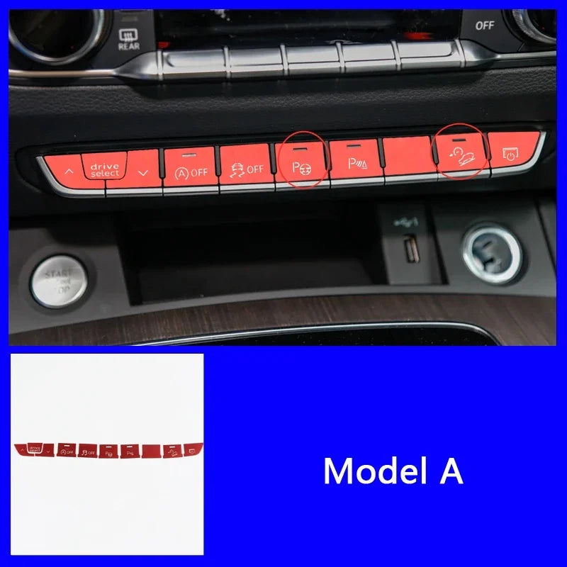 Audi A4 Q5 Console Multimedia Button Covers Decoration Stickers