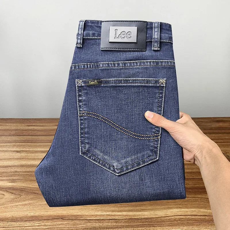 Lee Dex Men's Loose-Fit Straight-Leg Casual Jeans for All Seasons