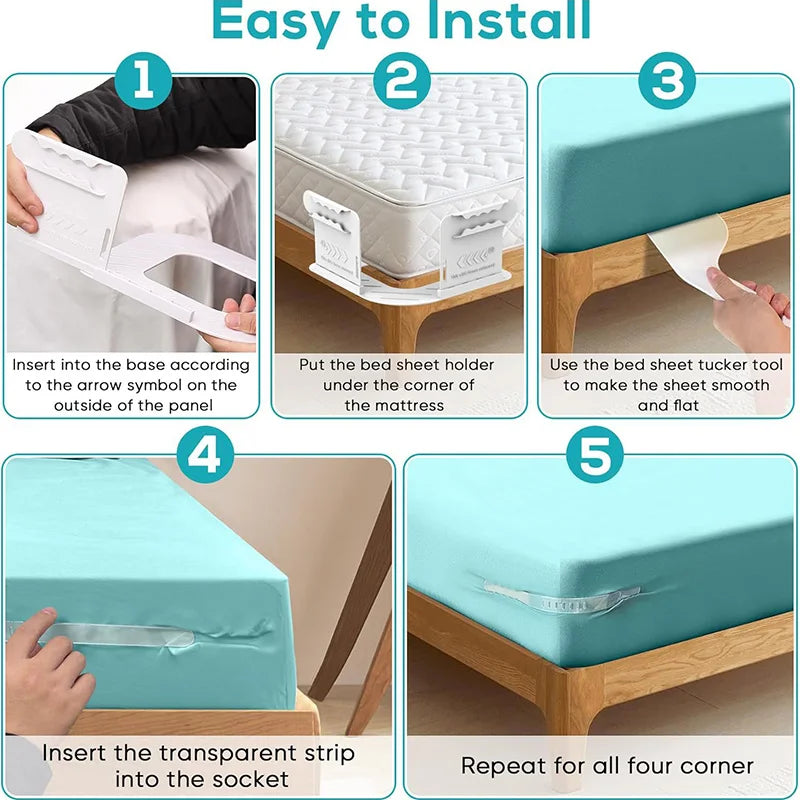Invisible Bed Sheet Clip Set for Secure Bed Covering