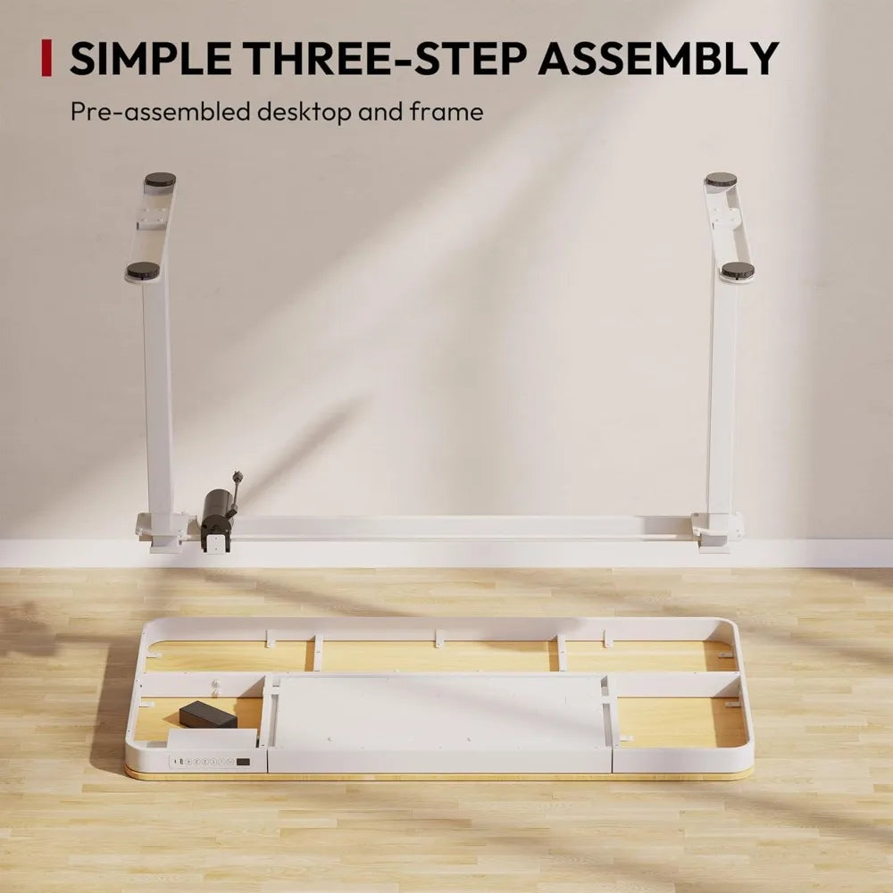 Electric Adjustable Standing Desk with Storage and USB Ports