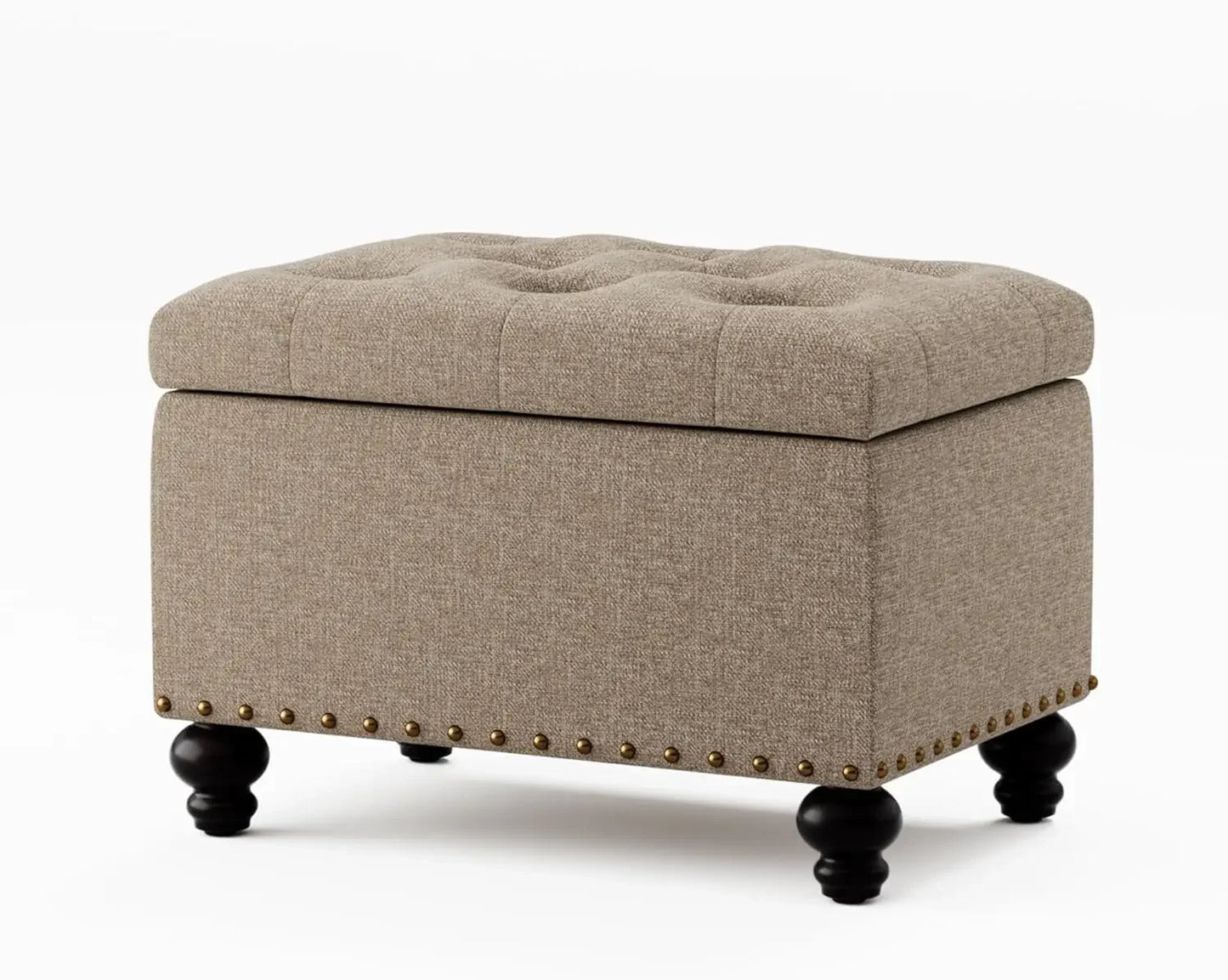 HUANZHUANG Upholstered Storage Ottoman With Button Tufting