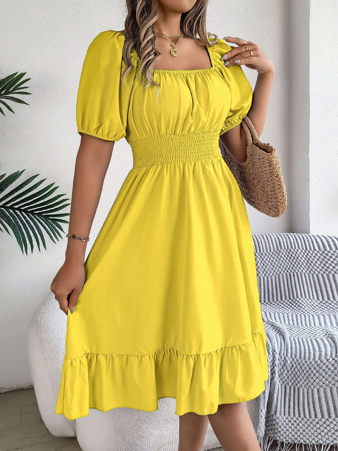 LUSMAYCN Elegant Spring And Summer High Waisted Dresses