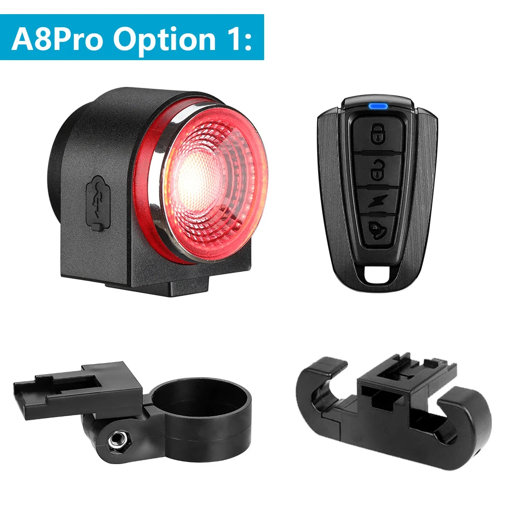 Hollarm A8Pro Bicycle Alarm IPX65 Waterproof Rear Light Brake Sensing Anti Theft Bike Taillight Horn