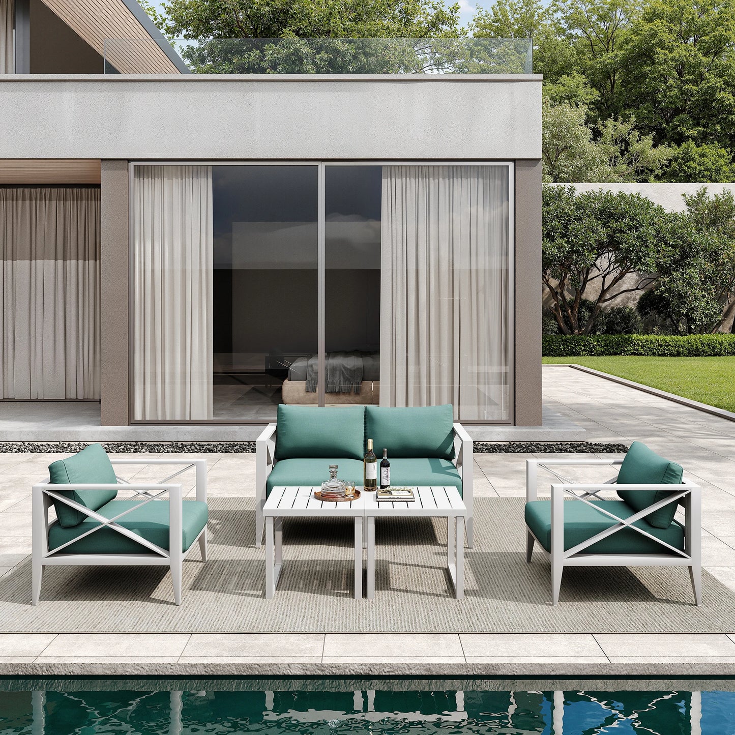 Maison Backyards Aluminum Outdoor Furniture Set Modern