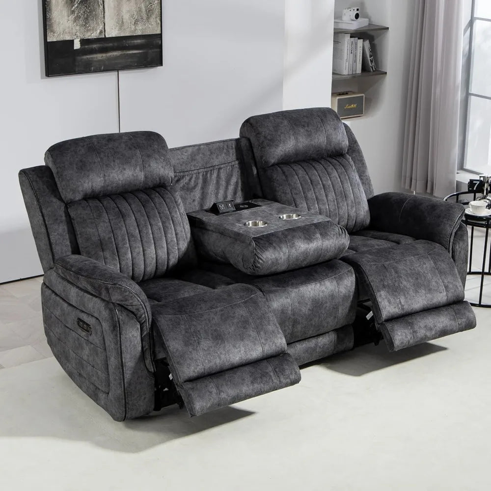 HUANZHUANG Zero Gravity Power Reclining Sofa USB Ports