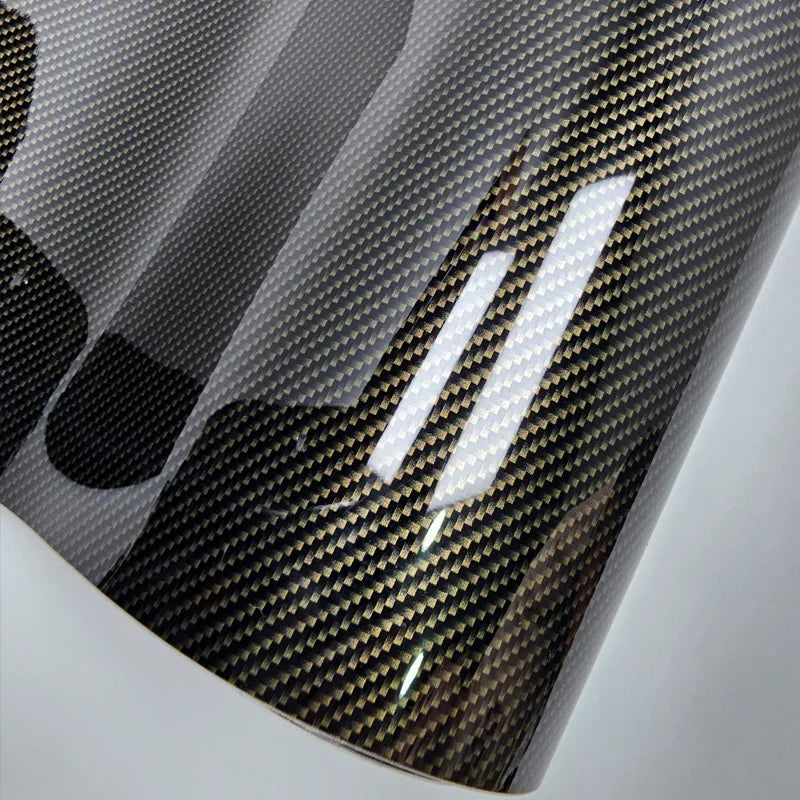 8D Carbon Fiber Car Wrap Film High Gloss Black Gold Silver 6D Adhesive Vinyl for Car Tuning Motorcycle Cover Decal