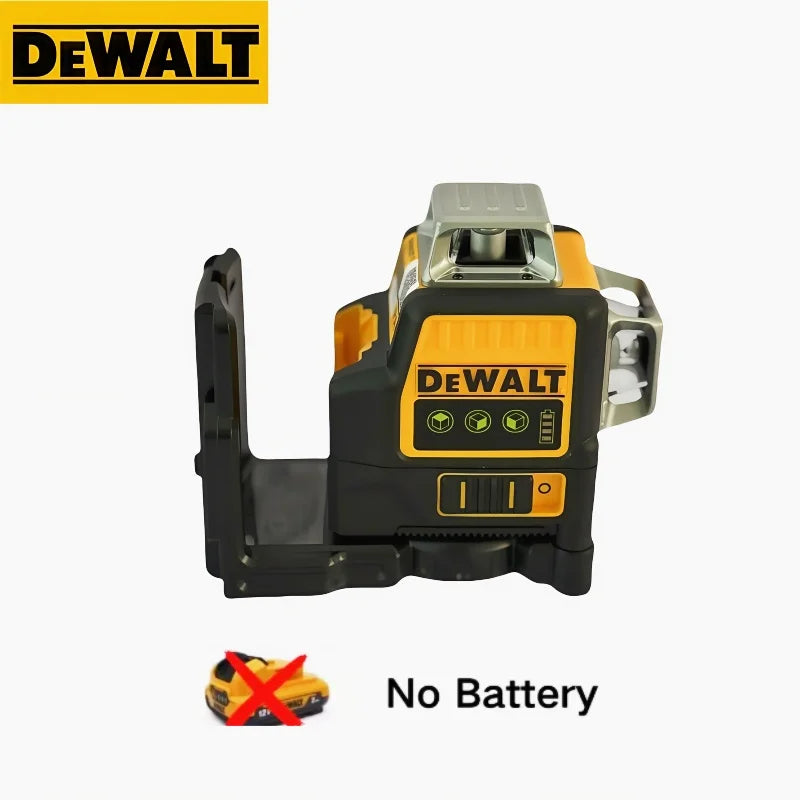 Dewalt DW089LG 3 Sides 360 Degree 12 Lines Laser Level Green Light Meter Outdoor Use 12V Battery