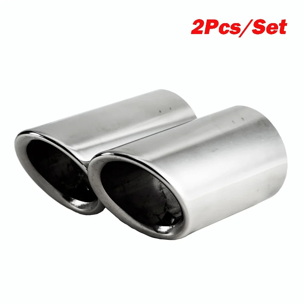 AQTQAQ Chrome Stainless Exhaust Muffler Tip Cover For Audi