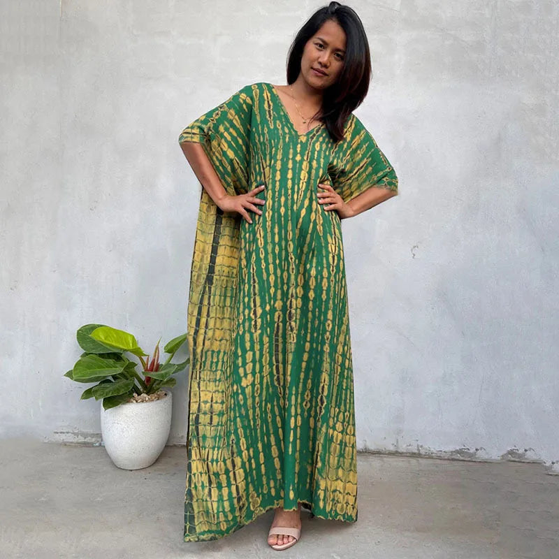 Plus Size Women Beach Coverup Casual Kaftan Swimwear Dress