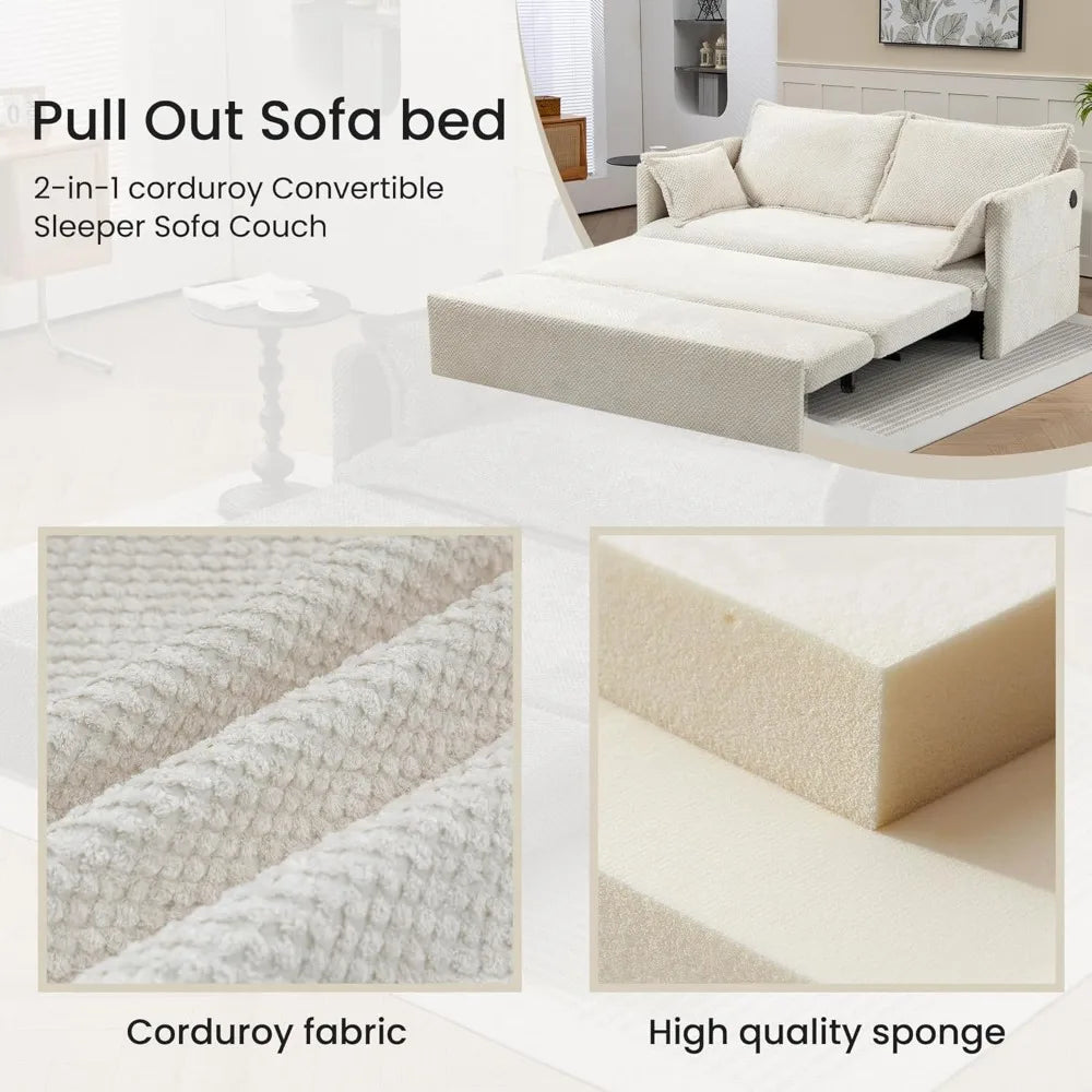 GUANGBAI 2 In 1 Queen Sleeper Sofa Bed Convertible Couch