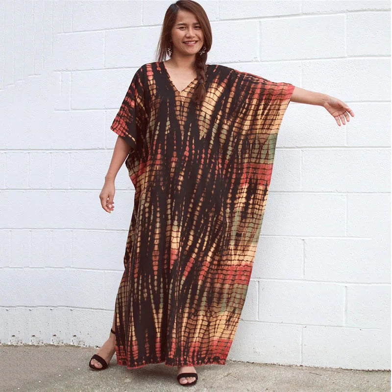 Plus Size Women Beach Coverup Casual Kaftan Swimwear Dress