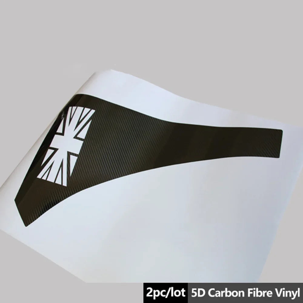 For Mini Cooper S One D JCW R56 Hatchback 2 Pcs Union Jack Car Fender 5D Carbon Fiber Vinyl Sticker Auto Body Decals Accessories